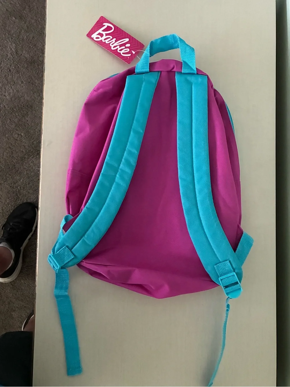 Barbie 15” Pink and Teal Gradient Graphic Backpack Zipper Adjustable Straps New